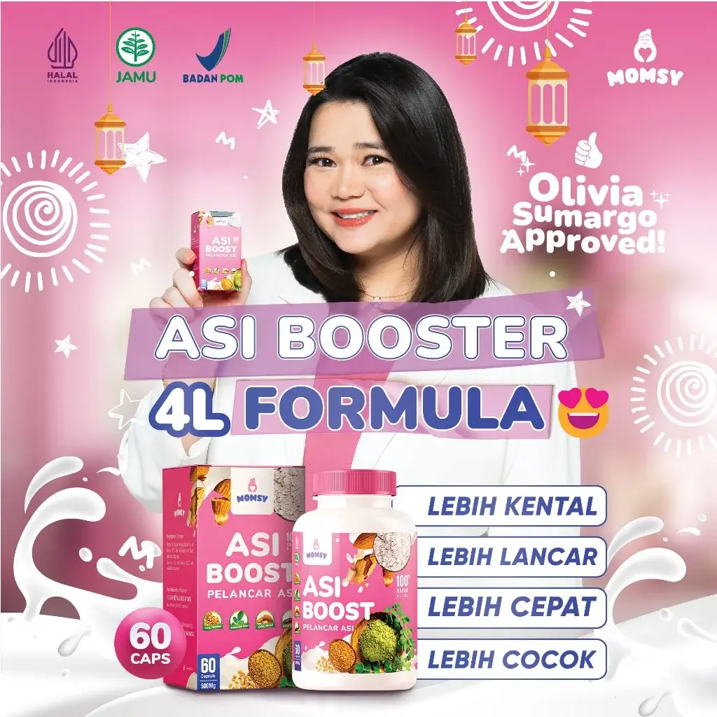 MOMSY Asi Booster 60 Caps Pelancar Asi BPOM Halal Natural Almond Moringa/Kelor Ikan Gabus Fenugreek