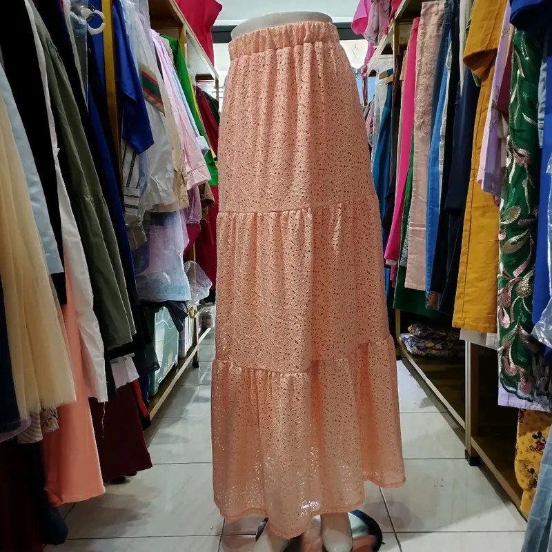 rok panjang DEWASA  bahan burkat 4 varian warna 1