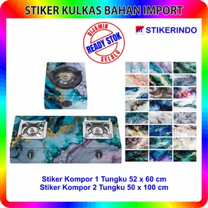 Stiker Kompor 1 Tungku dan Sticker Kompor 2 Tungku Motif Marmer
