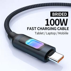 BRIDED 100W Fast Charging Cable for Type-C & Micro USB - Hollow Out Design, Colorful Glowing, Data Transfer & Fast Charge for Tablets, Laptops, Mobiles Aesthetic Device Smartphone Cellphone Charger Electronic