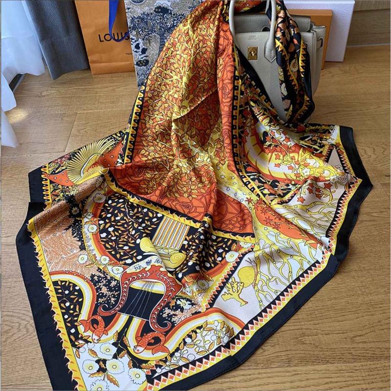 Product Introduction of Outdoor hijab 90cm*90cm segi empat Scarf Busana Syal Cetak syal wanita shawl Foulard 4