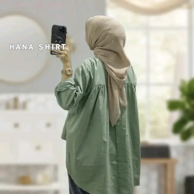 kemeja Wanita Linen Hanna Shirt Kancing Belakang Original - Atasan Oversize Basic Nyaman Baju Kain Panjang Variasi Top 3