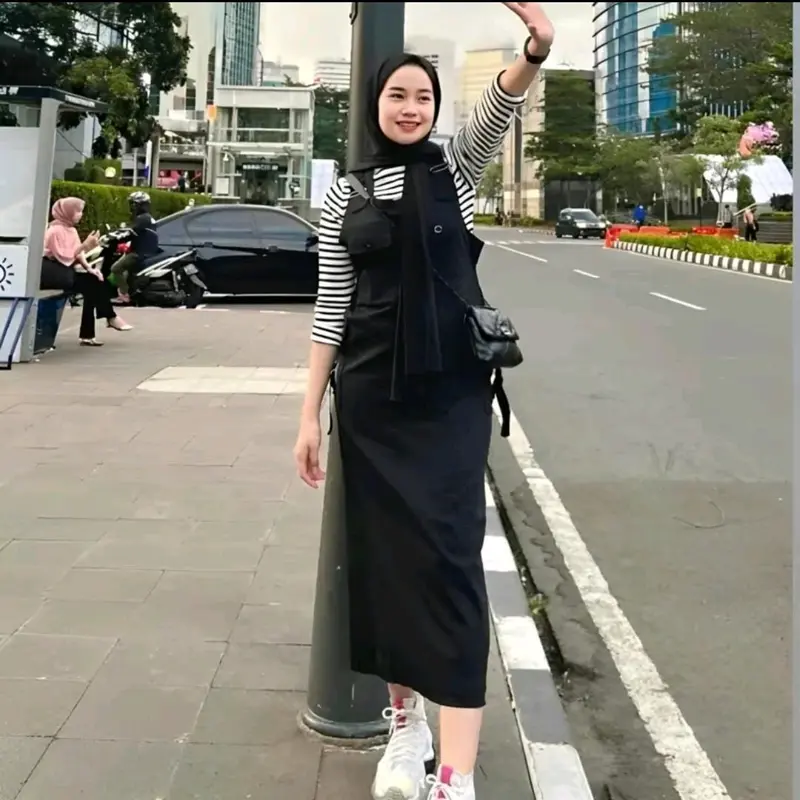 OVERALL JUMPSUIT ROK CARGO KEKINIAN KOREAN STYLE Panjang 3