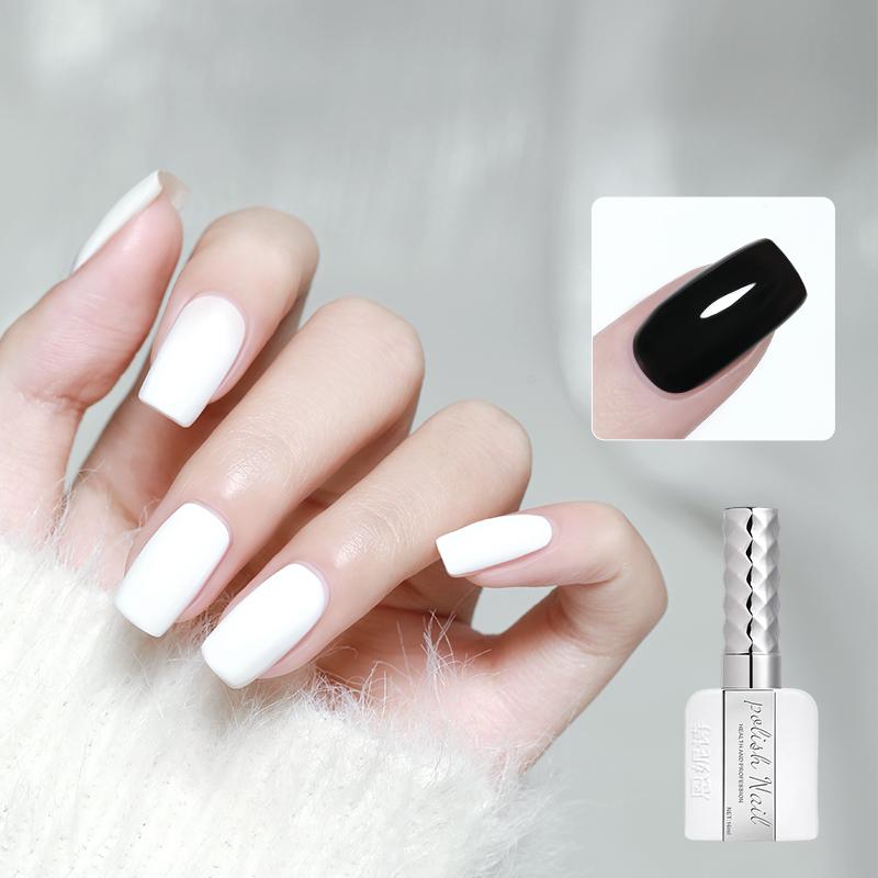 Gel Sơn Móng Tay Trắng Đen 2025 Mới Lâu Trôi Sơn Gel Trắng Tinh Khiết Thích Hợp Cho Tiệm Làm Móng Yêu Cầu Đèn UV Để Khô