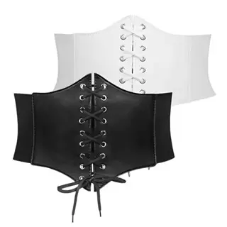 Korset Belt Wanita Girdle Waist Wide Korean Style Sabuk Tali Strap Hitam Aksesoris Karet 1