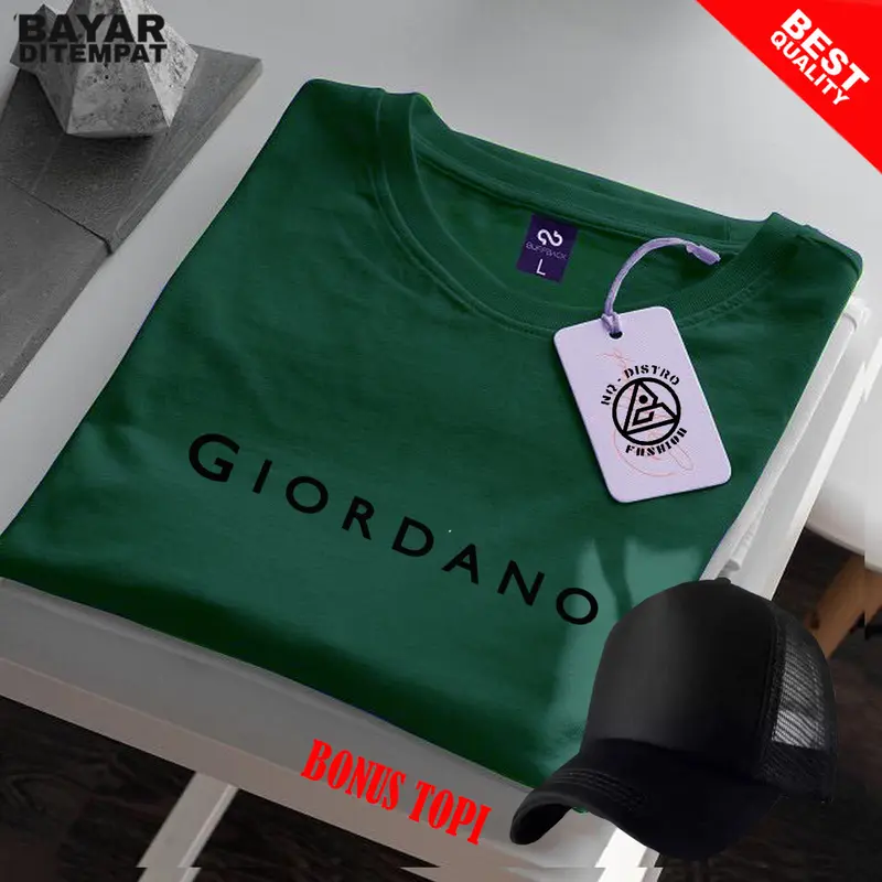 COD BONUS TOPI Baju Kaos GRDN text hitam /Baju Kaos Pria Lengan Pendek / TShirt Distro Cotton Combed 30s Premium 3