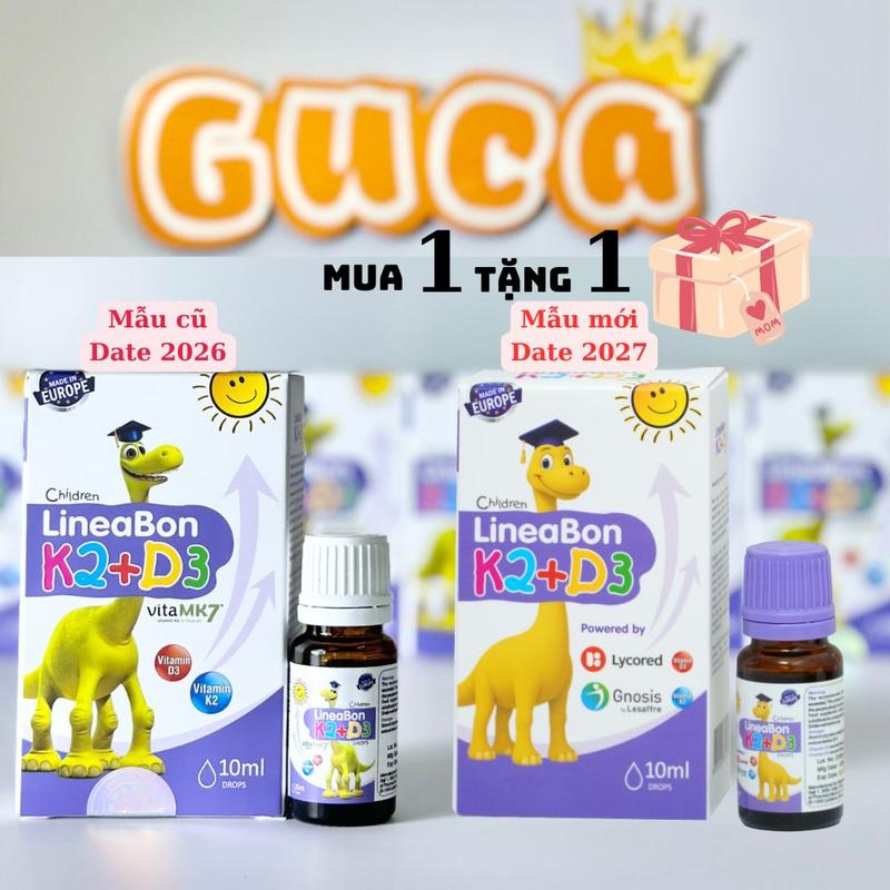 [Mẫu mới-Date 2027]Lineabon d3k2 cho bé bổ sung d3k2mk7 cho xương răng chắc khoẻ, lọ 10ml Vitamin Canxi Vitamin D3 vitam  k7