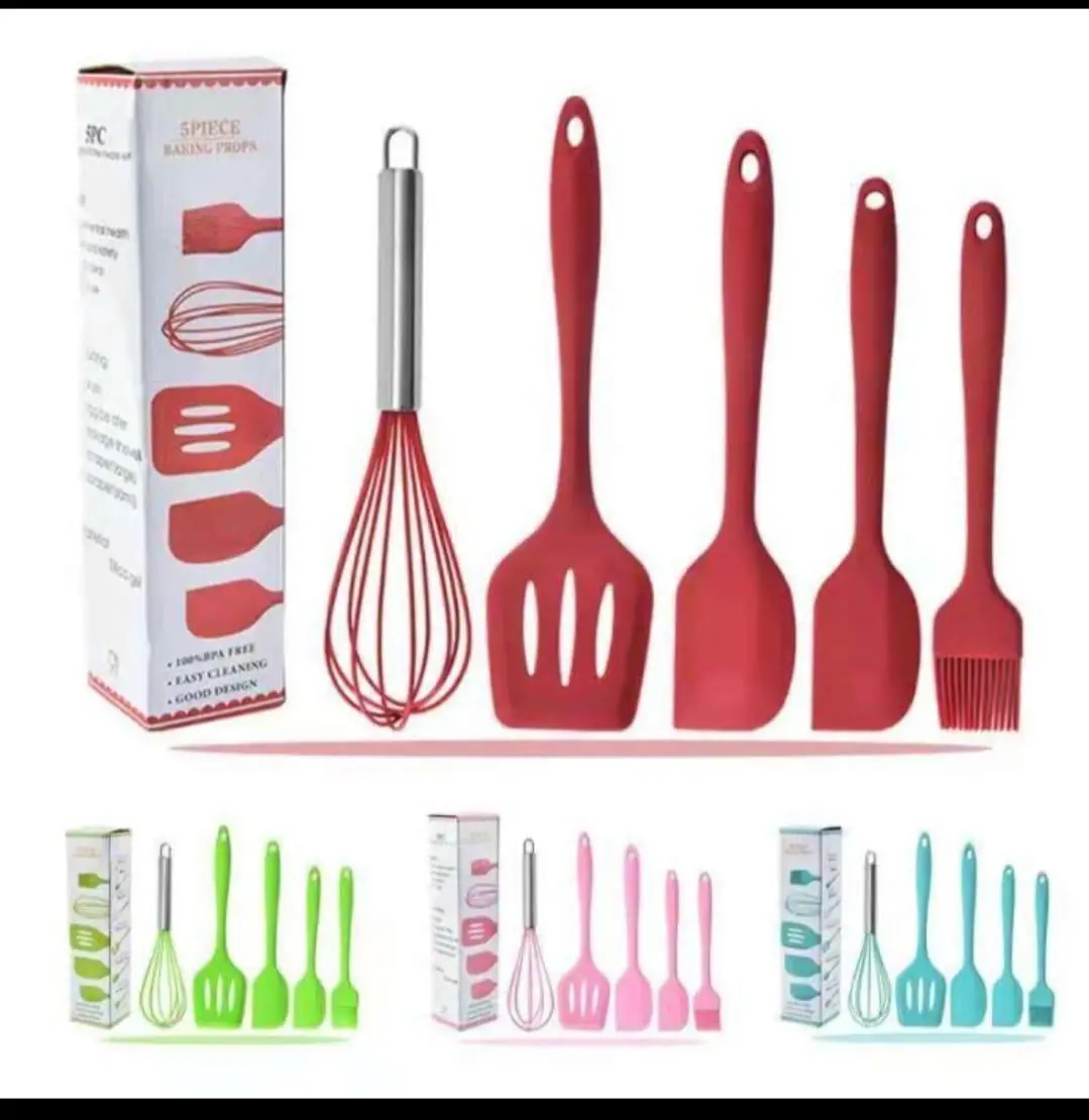 easy baking props 5 piece silicon spatula set seralatan masak sutil Kitchenware