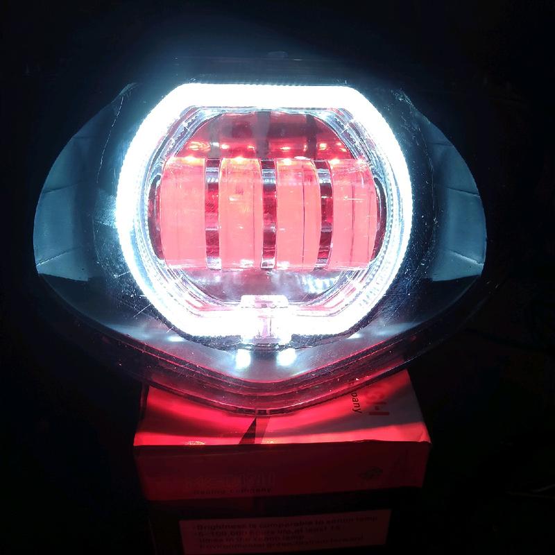 lampu depan set beat karbu kastem daymeker biled 4 lensa 7