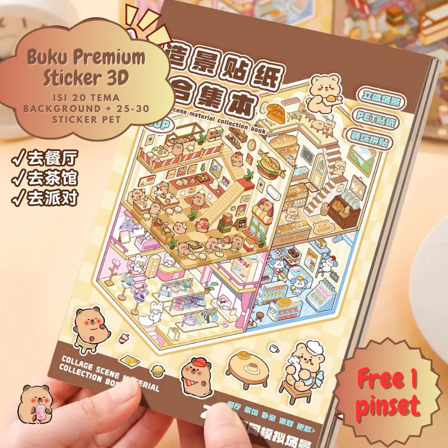 Sticker Book DIY 3D Premium Satisfying Decoration Landscaping Creative Simulation Scene ST0005