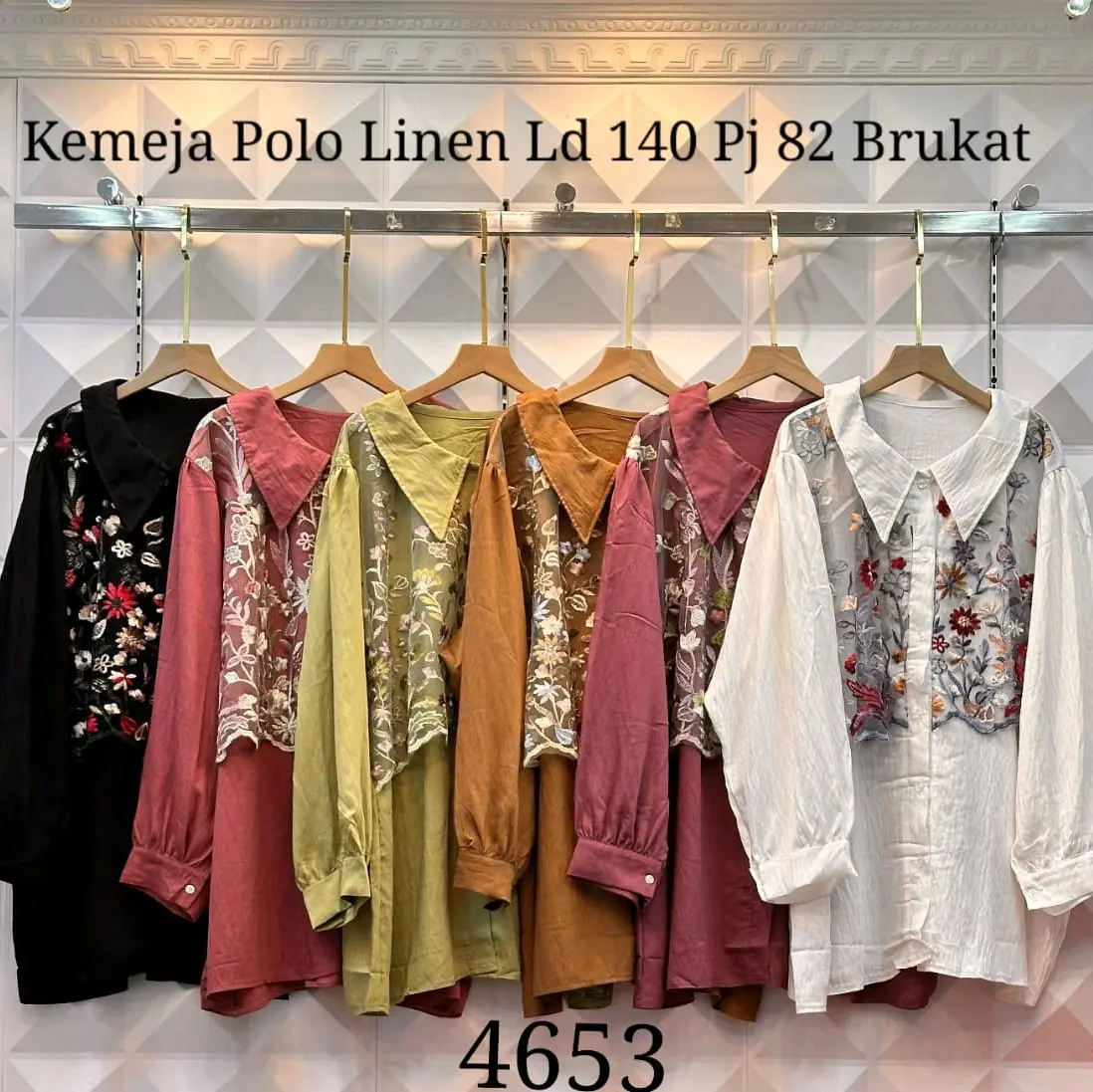 Kemeja JUMBO Polo Linen Brukat 4653