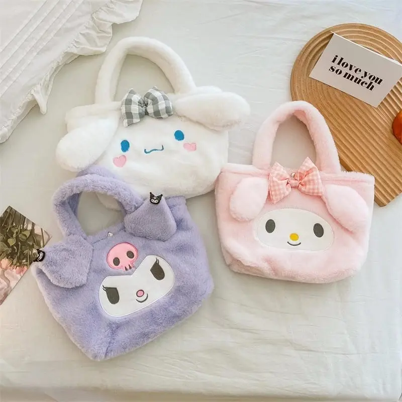 TAS BULU KARAKTER SANRIO TAS TOTE BAG MOTIF BONEKA TAS SELEMPANG TOTE BAG CINNAMOROL TAS BULU SELEMPANG 1