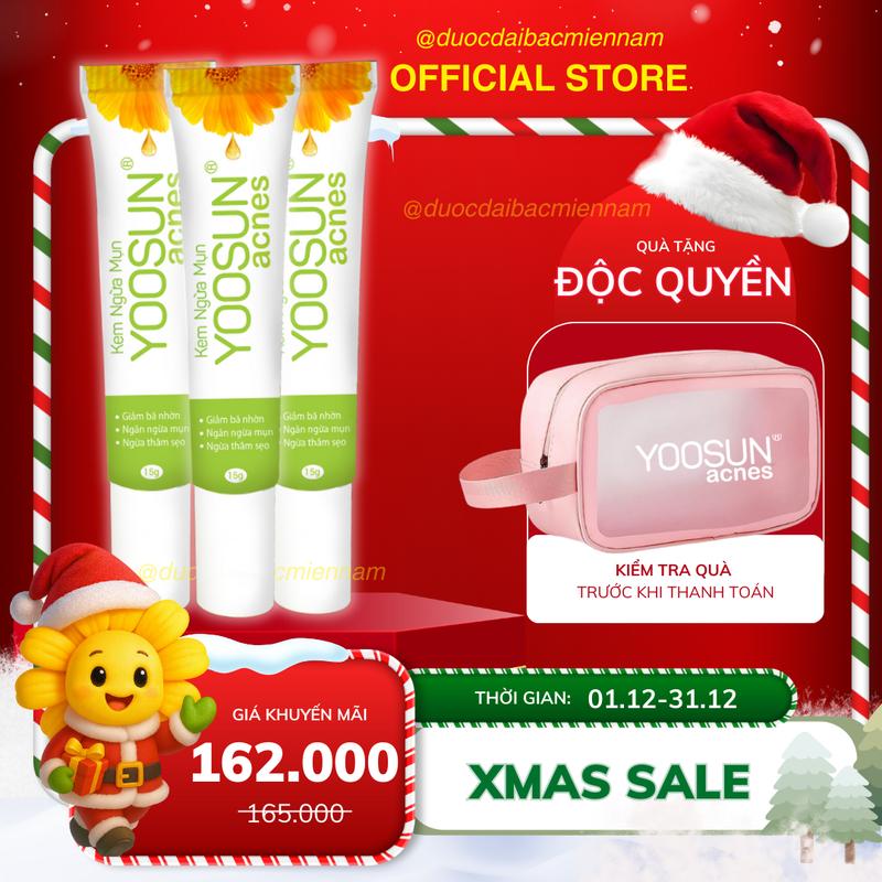 COMBO 3 Tuýp kem ngừa mụn phục hồi da hư tổn YOOSUN Acnes 15gr 1 tuýp