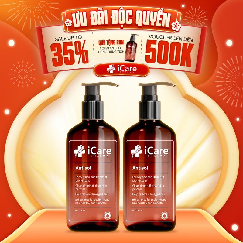   MUA 2 TẶNG 1  Combo 02 Chai Dầu Gội Sạch Gàu Antisol Tặng 1 Dầu Gội Antisol 