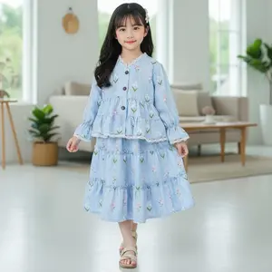 Baju Anak Perempuan - LANGSUNG KIRIM Setelan Anak Shenina Motif Bunga Terlaris / Fashion Oneset Anak Perempuan Atasan dan Rok 7/8 Korean Style Terlaris
