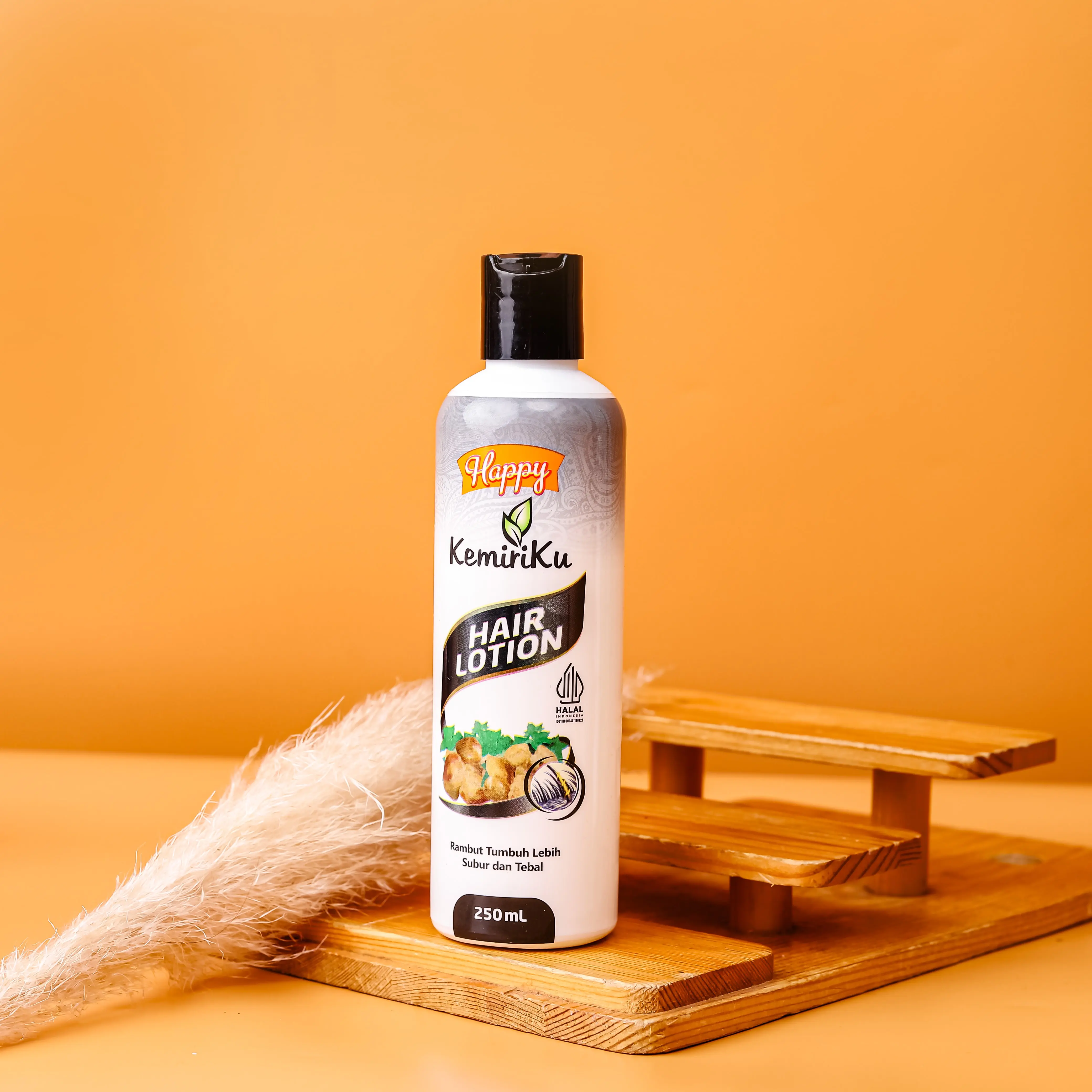 Happy Hair Lotion Kemiri 250ml isi 1pcs - Perawatan rambut / Menutrisi / Rambut tebal / Cewe / Cowo Bayi