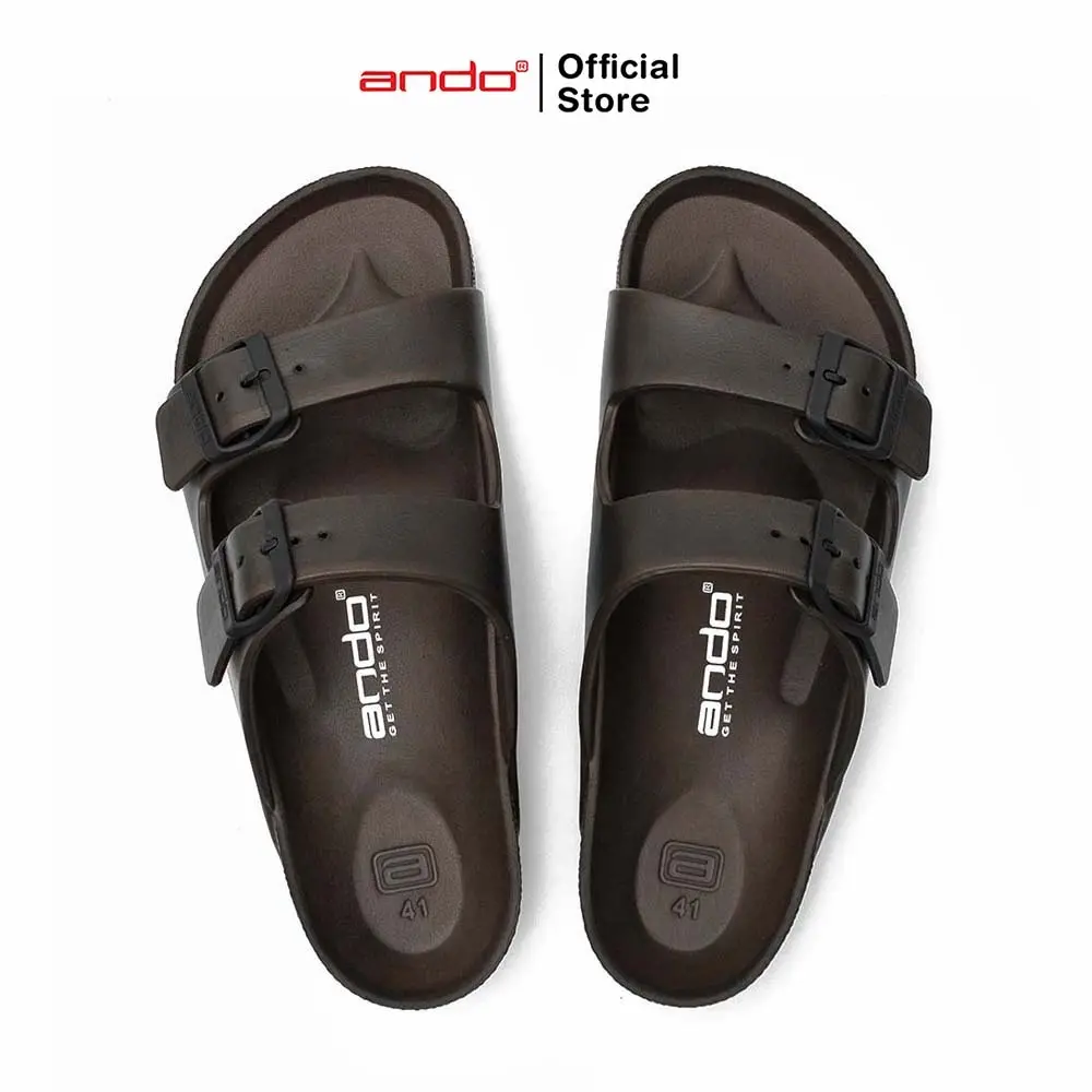Ando Sultan Sandal Slide Pria Dewasa Sendal Cowok Kasual Keren Terbaru Coklat Karet Jepit