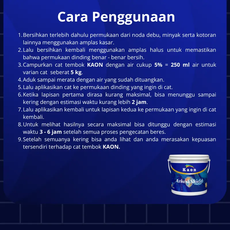 KAON Paint - Cat Tembok Pelapis Dinding Athena Shield 5KG Paint Putih Anti Mengapur 2