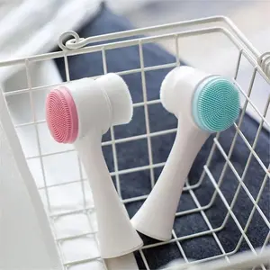 Alat Cuci Muka 2 Sisi Pembersih Wajah Silikon Brush Facial Brush Silikon 2in1 untuk Perawatan Sehari-hari Aman Nyaman dan Fleksibel