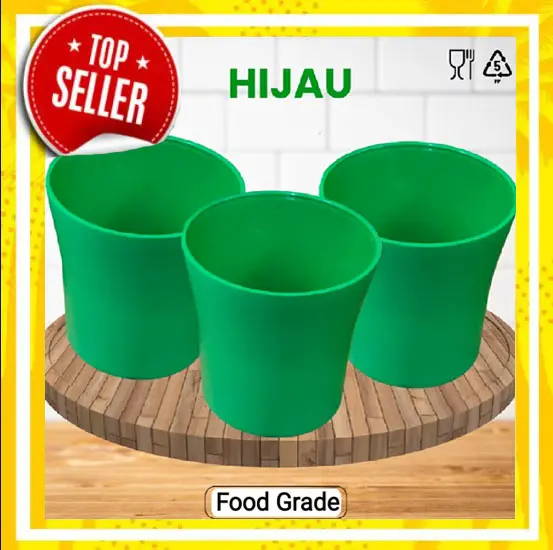 ( isi 12 ) Gelas Cangkir semi melamin Hijau gelas minum tebal food grade - Mug Alat Makan