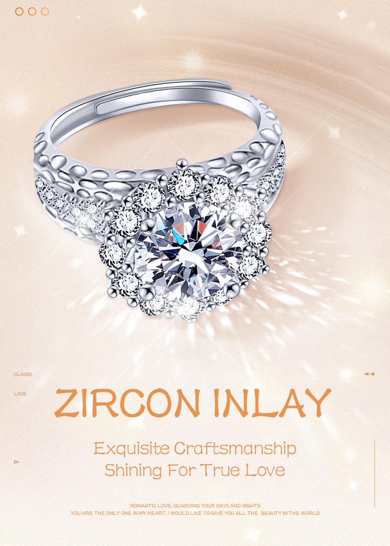 Product Introduction of 【003Harga telah dibanting, segera di CO】Chard Wake Cincin Wanita Berlian Perhiasan Tunangan Ukuran Bebas 2 Karat Cincin Cewek  CWR021 9