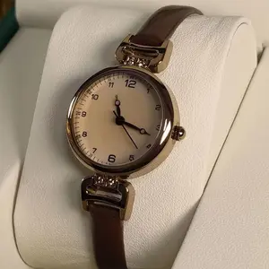 Jam Tangan Wanita Vintage Dial Kecil PU Belt Mewah Minimalis