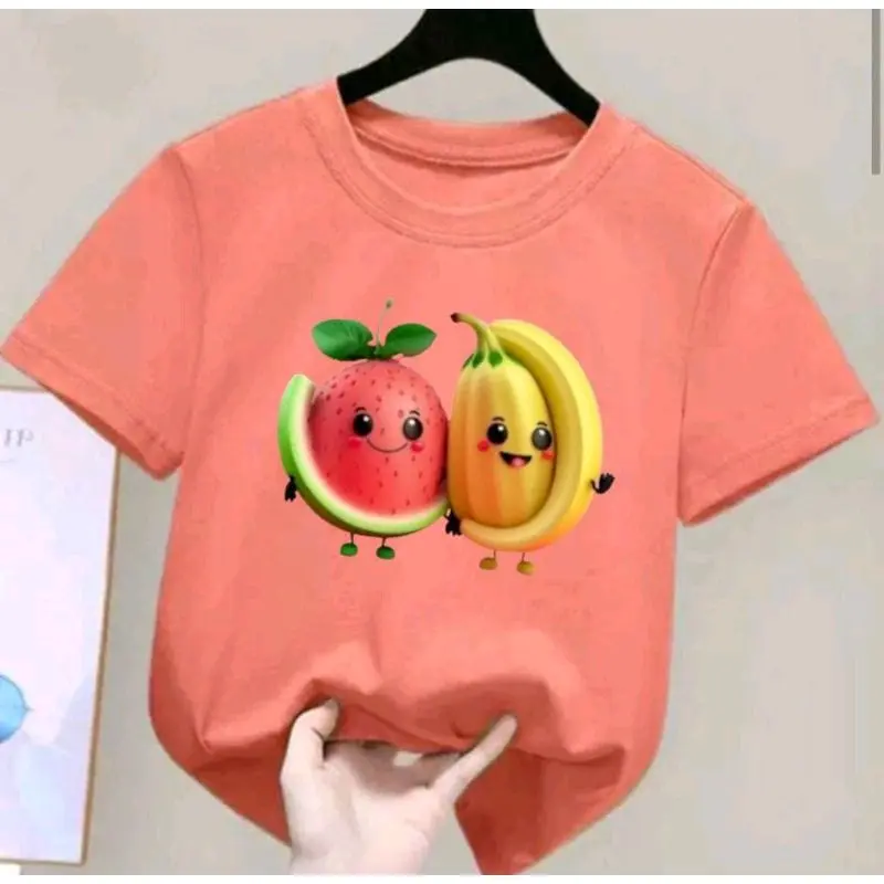 baju kaos anak anak unisex motif semangka dan pisang usia 2th sampai 10th 7