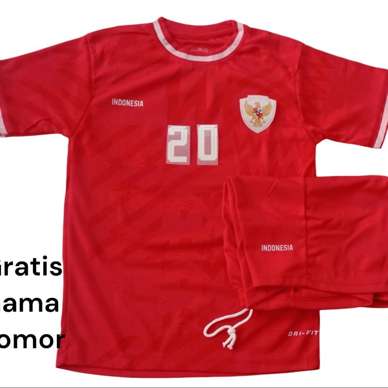 Jersey junior u5-u14 gratis sablon nama dan nomor punggung stelan