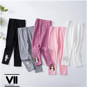 Paket Hemat 3,4,5 Pcs Celana Legging Anak Perempuan Umur 1-12 Tahun / Lejing Anak Cewek / Bawahan Anak Perempuan / Legging Katun Perempuan Bunga Rose / Straight / High-Waist / Long Katun / Karakter Mix Variasi / 100% Cotton Abu Hitam