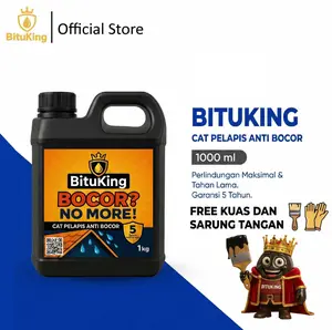 BituKing Aspal Cair Anti Bocor 1 kg – Cat Pelapis Waterproof Dak, Atap, Talang, Kolam Ikan