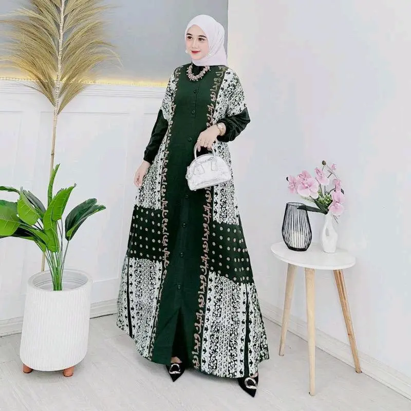 gamis rayon busui klok bawah lebar rayon halus 0