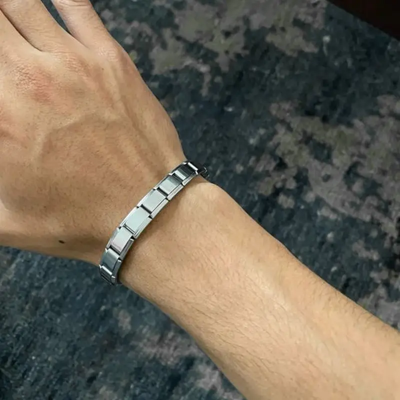 Vòng Tay Quyến Rũ Ý, Mẫu Cơ Bản, Rộng 9Mm, Thời Trang, Tháo Lắp, Vòng Tay Bằng Thép Không Gỉ, Dây Chuyền Chuỗi Đàn Hồi, Chiều Cao Tự Làm, Thích Hợp Cho Nam Và Nữ, Tuyệt Vời Làm Quà Tặng