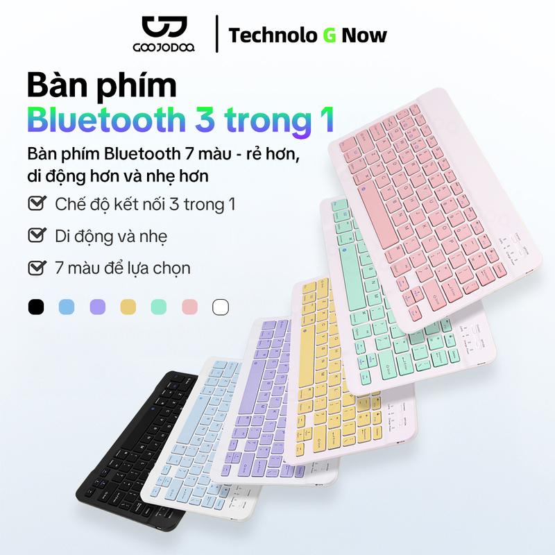 [GOOJODOQ*KOL/KOC] Bàn phím Bluetooth 3 trong 1, Bộ Không Dây di động hơn và nhẹ hơn, phím công tắt kéo, phím tắt tùy chỉnh, 7 màu để lựa chọn siêu tiện lợi