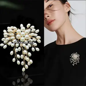 Bros Bunga Mutiara Elegan & Mewah Bisa COD geometris