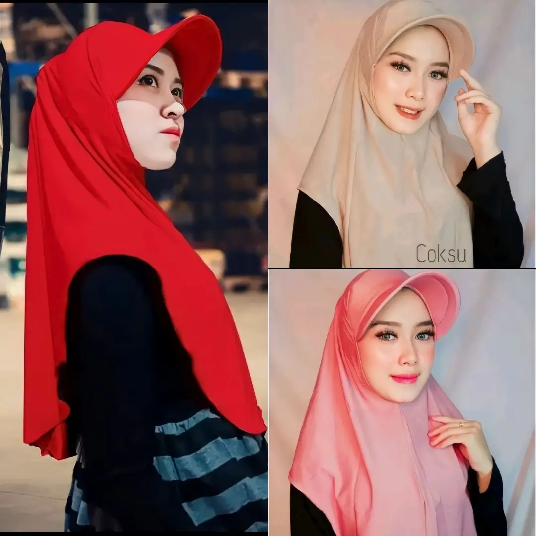 Hijab Topi Sporty Anti Panas Size M /Hijab Olahraga/Jilbab Sport Topi Simpel Nyaman Bahan Jersey Premium