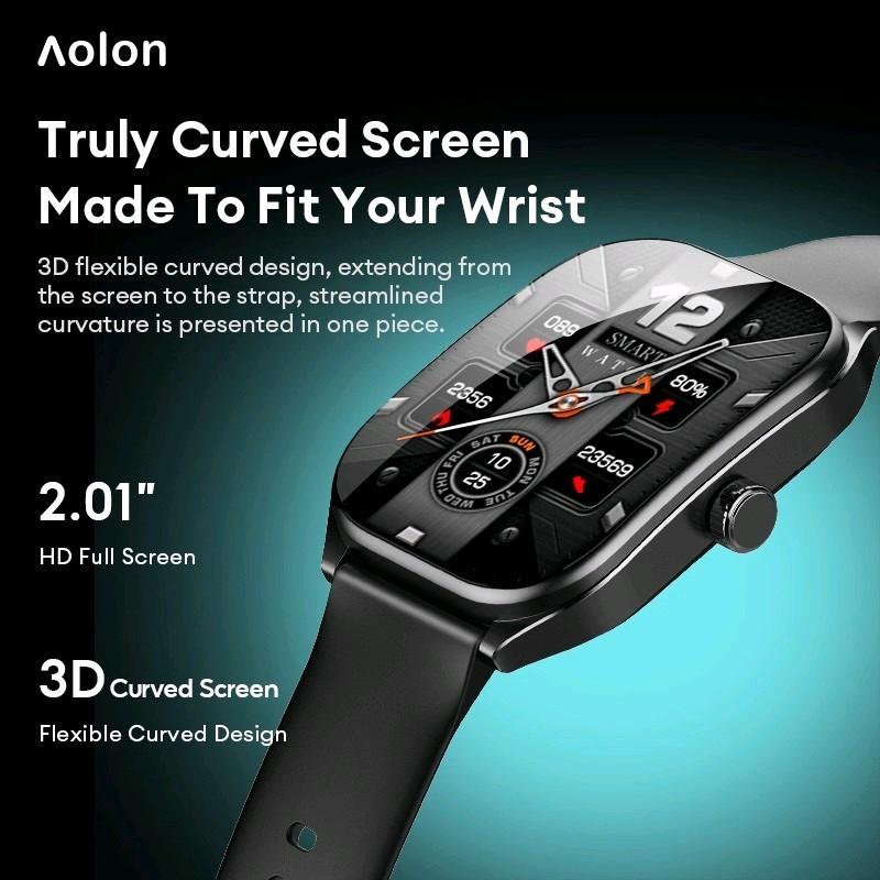 Aolon Curve Smart Watch Amoled IP68 Waterproof 2.01-inch Curved IPS Screen Bluetooth Call Running Pace Custom Wallpaper Smartwatch Health Monitoring Jam Kaca 5