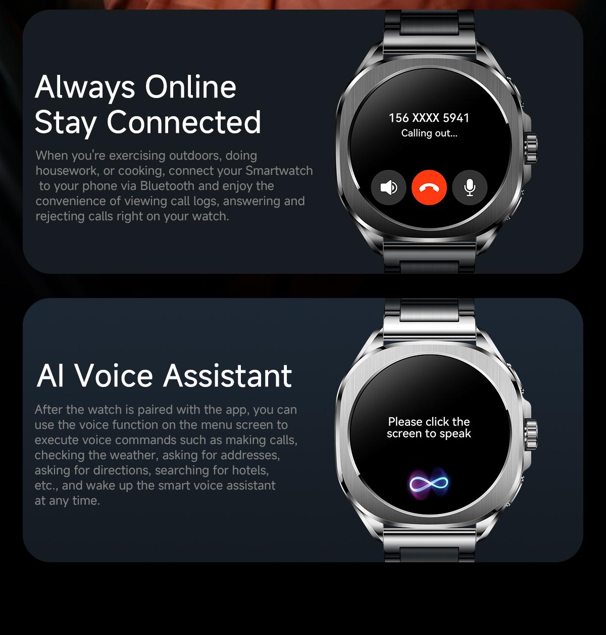 Aolon Cube AGPS Whatsapp Reply Jam Tangan Pintar Pria Layar AMOLED 1ATM Tahan Air 140 Mode Olahraga & Sensor Denyut Jantung Generasi Ketiga Smartwatch