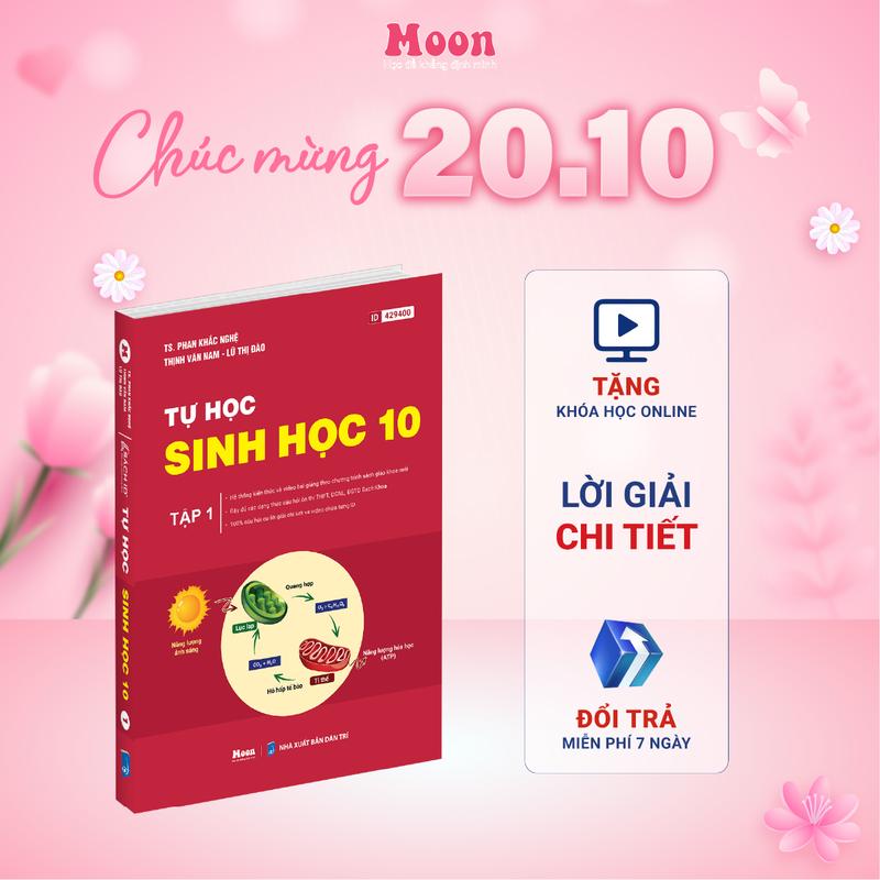 Sách tự học sinh học lớp 10 thầy Phan Khắc Nghệ moonbook