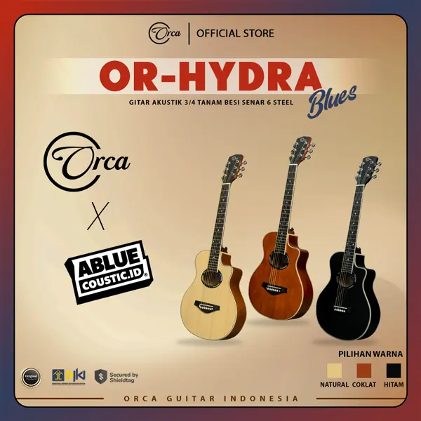 ORCA Gitar Akustik 3/4 Tanam Besi ( OR - HYDRA Blues ) Senar 6 Steel