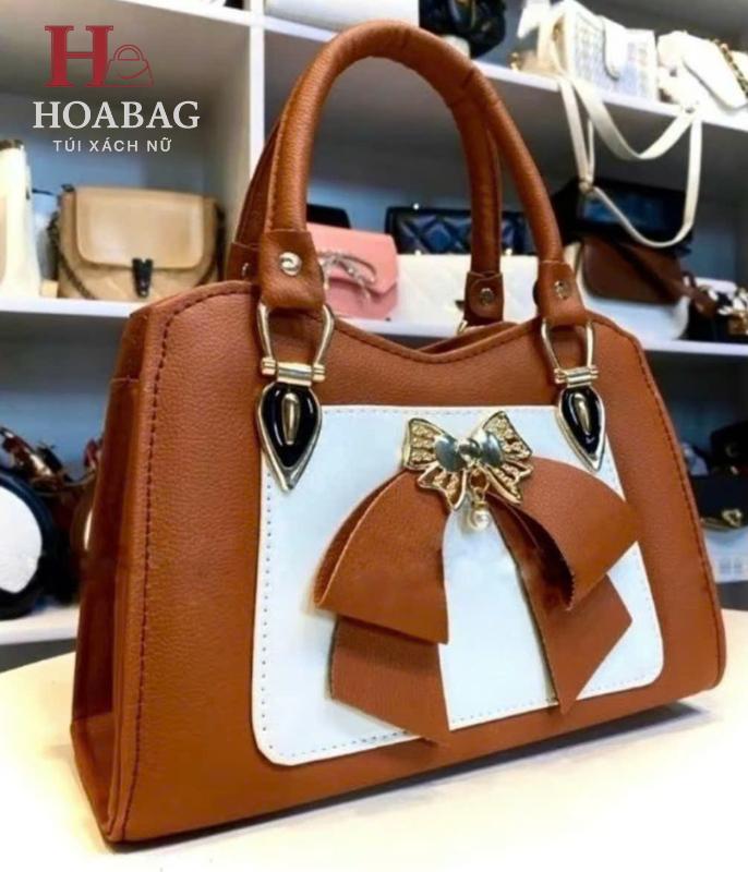 Túi Xách Nữ Công Sở Nơ Xinh Giá Rẻ Cao Cấp - Xách Tay Đeo Chéo Bag Da PU HB 15