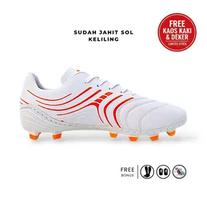 Zars - Sepatu Sepak bola Magizta Fandom Black White FG sudah jahit sole bonus kaos kaki dan deker Boots