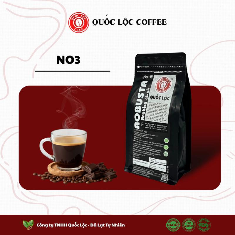  Cà phê rang mộc Robusta mix Arabica NO3 Quốc Lộc Coffee - Coffee Cafe 