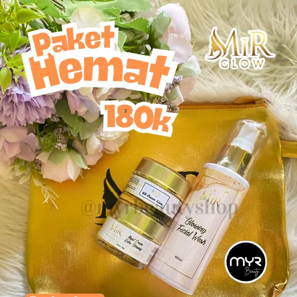 MIR GLOW paket hemat isi 3 Hitam Perawatan Wajah Facial Pelembab Kusam
