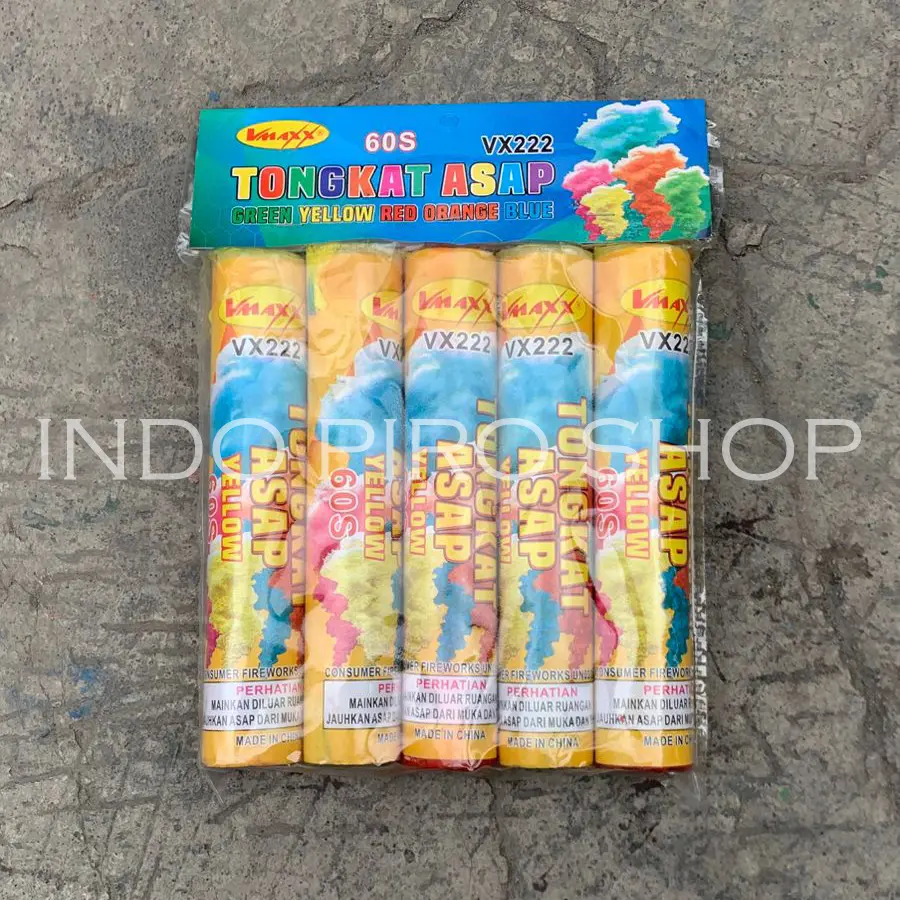 Pipa Asap Warna KUNING - Smoke Bom Made in China 1 Pack/Paket Durasi 60 Detik untuk Photography & Acara Outdoor