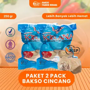 Paket 2 Pack Bakso Cincang Ukuran Sedang Isi 5 Butir Berat 250 Gram  Food Frozen Daging Sapi