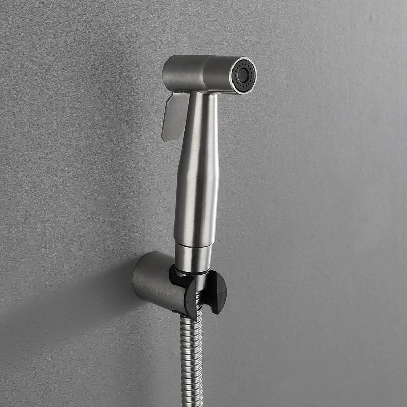 Product Introduction of 304 stainless steel toilet spray gun set, pressurized nozzle for bathroom cleaning, no need for punching toilet flushing device 6