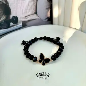 Gelang Serut Charm Kupu Kristal Ceko 8mm