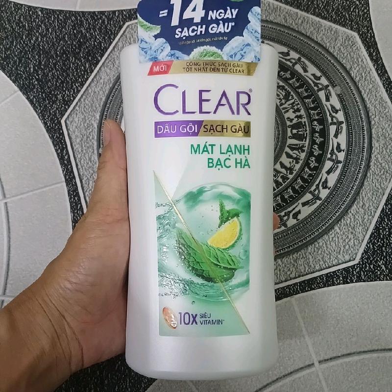 Dầu gội Clear mát lạnh bạc hà chai 700g, dầu gội sạch gàu