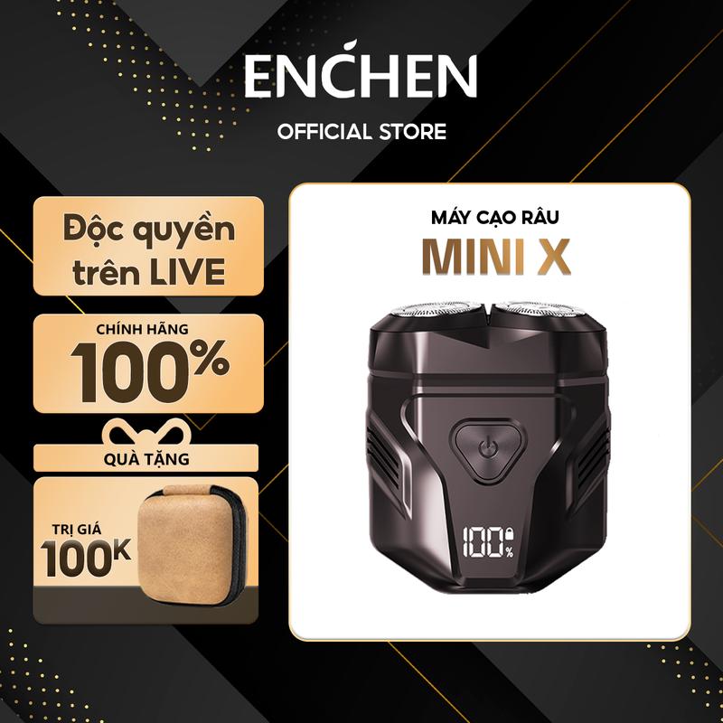 Máy cạo râu Enchen Mini X, 15 lưỡi dao tự mài, đầu cạo 3D chống nước toàn thân - BH 6 tháng