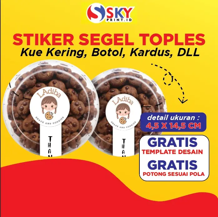 Stiker Segel Toples ( Kue Kering, Botol, Kardus ) | Stiker Berkualitas